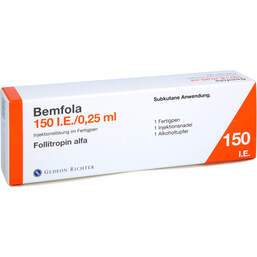 Abbildung: Bemfola 150 I.E. / 0,25 ml Injektionslösung in einem Fertigpen 1 St, Injektionslösung in einem Fertigpen PZN 10389281