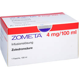 Abbildung: Zometa 4 mg / 100 ml Infusionslösung 1 St, Infusionslösung PZN 10392567