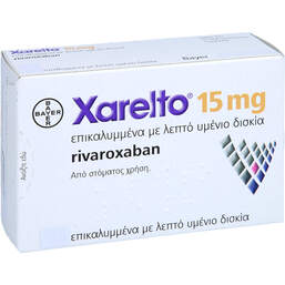 Abbildung: Xarelto 15 mg Filmtabletten 42 St, Filmtabletten PZN 10393667