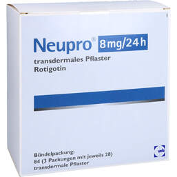 Abbildung: Neupro 8 mg / 24 h transdermale Pflaster 84 St, Pflaster transdermal PZN 10393868
