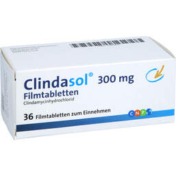 Abbildung: Clindasol 300 mg Filmtabletten 36 St, Filmtabletten PZN 10394833
