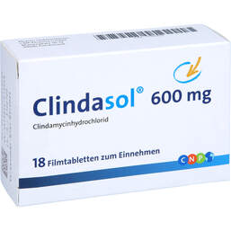 Abbildung: Clindasol 600 mg Filmtabletten 18 St, Filmtabletten PZN 10394856