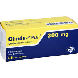 Abbildung: Clinda-Saar 300 mg Filmtabletten 25 St, Filmtabletten PZN 10398268