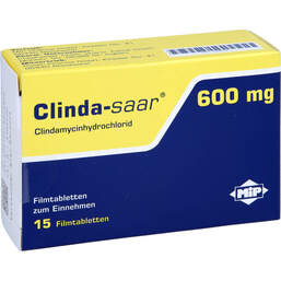 Abbildung: Clinda-Saar 600 mg Filmtabletten 15 St, Filmtabletten PZN 10398274