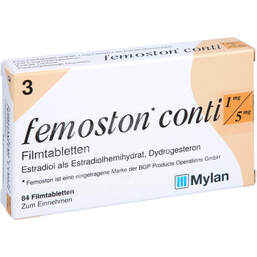 Abbildung: Femoston conti 1 mg / 5 mg Filmtabletten 84 St, Filmtabletten PZN 10402797