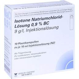 Abbildung: Isotone Nacl Lösung 0.9% BC Plastik Ampulle Injektionslösung Injektionslösung, 10X10 ml PZN 10407139