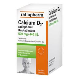 Abbildung: Calcium D3 ratiopharm Kautabletten Kautabletten, 100 St PZN 10409977