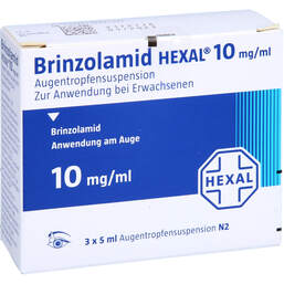 Abbildung: Brinzolamid Hexal 10 mg / ml Augentropfensuspension 3X5 ml, Augentropfen PZN 10410302
