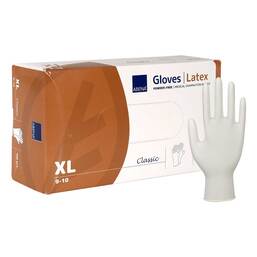 Abbildung: Latex-Handschuhe Classic unsteril puderfrei XL natur 100 St, Handschuhe PZN 10414464