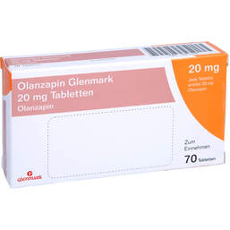 Abbildung: Olanzapin Glenmark 20 mg Tabletten 70 St, Tabletten PZN 10417758