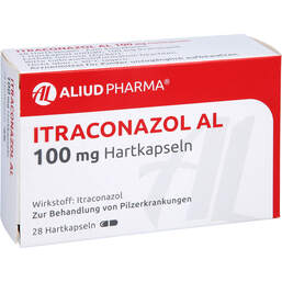 Abbildung: Itraconazol AL 100 mg Hartkapseln 28 St, Hartkapseln PZN 10418077