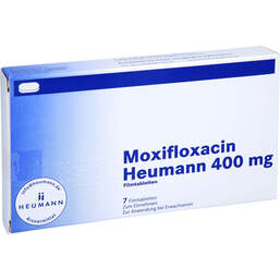 Abbildung: Moxifloxacin Heumann 400 mg Filmtabletten 7 St, Filmtabletten PZN 10419510