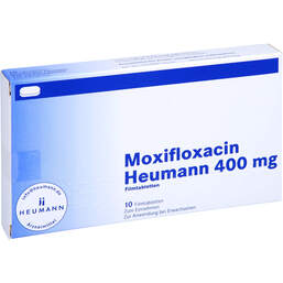 Abbildung: Moxifloxacin Heumann 400 mg Filmtabletten 10 St, Filmtabletten PZN 10419527