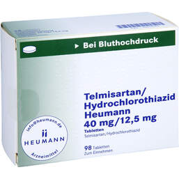 Abbildung: Telmisartan / Hydrochlorothiazid Heu.40mg / 12,5mg 98 St, Tabletten PZN 10419579