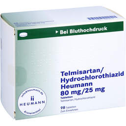 Abbildung: Telmisartan / Hydrochlorothiazid Heu.80mg / 25mg 98 St, Tabletten PZN 10419616