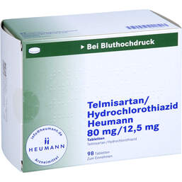 Abbildung: Telmisartan / Hydrochlorothiazid Heu.80mg / 12,5mg 98 St, Tabletten PZN 10419645