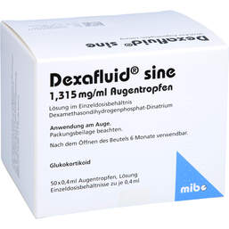 Abbildung: Dexafluid sine 1,315 mg / ml Augentropfeni.Einzeldosisb. 50X0.4 ml, Augentropfen PZN 10420275
