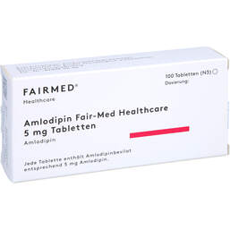 Abbildung: Amlodipin Fair-Med Healthcare 5 mg Tabletten 100 St, Tabletten PZN 10420513
