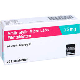Abbildung: Amitriptylin Micro Labs 25 mg Filmtabletten 20 St, Filmtabletten PZN 10516839