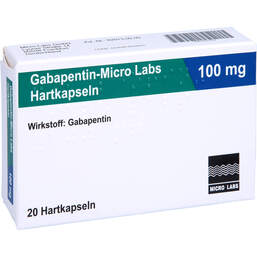 Abbildung: Gabapentin Micro Labs 100 mg Hartkapseln 20 St, Hartkapseln PZN 10517052