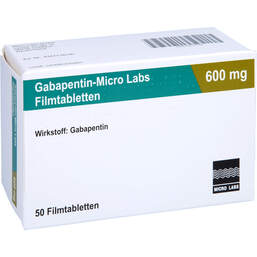Abbildung: Gabapentin Micro Labs 600 mg Filmtabletten 50 St, Filmtabletten PZN 10517158