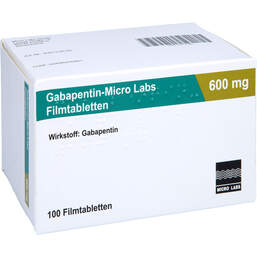 Abbildung: Gabapentin Micro Labs 600 mg Filmtabletten 100 St, Filmtabletten PZN 10517164