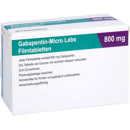 Abbildung: Gabapentin Micro Labs 800 mg Filmtabletten 50 St, Filmtabletten PZN 10517187