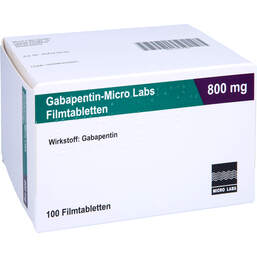 Abbildung: Gabapentin Micro Labs 800 mg Filmtabletten 100 St, Filmtabletten PZN 10517193