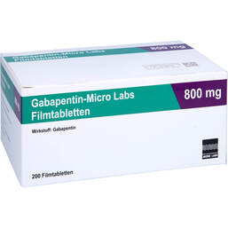 Abbildung: Gabapentin Micro Labs 800 mg Filmtabletten 200 St, Filmtabletten PZN 10517201