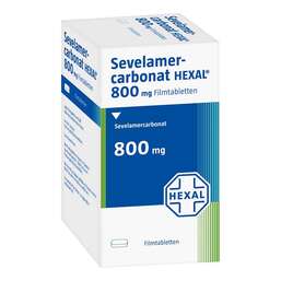 Abbildung: Sevelamercarbonat Hexal 800 mg Filmtabletten 180 St, Filmtabletten PZN 10524922