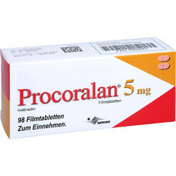 Abbildung: Procoralan 5 mg Filmtabletten 98 St, Filmtabletten PZN 10526051