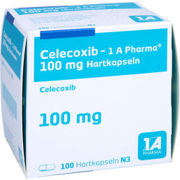 Abbildung: Celecoxib 1A Pharma 100 mg Hartkapseln 100 St, Hartkapseln PZN 10526654