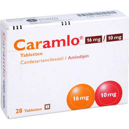 Abbildung: Caramlo 16 mg / 10 mg Tabletten 28 St, Tabletten PZN 10542021