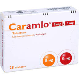 Abbildung: Caramlo 8 mg / 5 mg Tabletten 28 St, Tabletten PZN 10542050