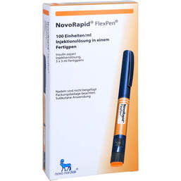 Abbildung: Novorapid Flexpen 100 E / ml Injektionslösung in einem Fertigpen 5X3 ml, Injektionslösung PZN 10547165
