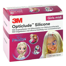 Abbildung: Opticlude 3M Silicone Disney Girls midi 5,3x7 cm 100 St, Pflaster PZN 10547538