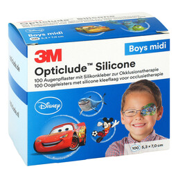 Abbildung: Opticlude 3M Silicone Disney Boys midi 5,3x7 cm 100 St, Pflaster PZN 10547567