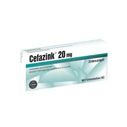 Abbildung: Cefazink 20 mg Filmtabletten 60 St, Filmtabletten PZN 10549299