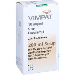 Abbildung: Vimpat 10 mg / ml Sirup 200 ml, Sirup PZN 10626835