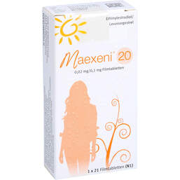 Abbildung: Maexeni 20 0,02 mg / 0,1 mg Filmtabletten 1X21 St, Filmtabletten PZN 10638100