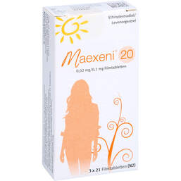 Abbildung: Maexeni 20 0,02 mg / 0,1 mg Filmtabletten 3X21 St, Filmtabletten PZN 10638123