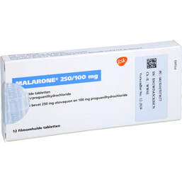 Abbildung: Malarone Filmtabletten 12 St, Filmtabletten PZN 10707367