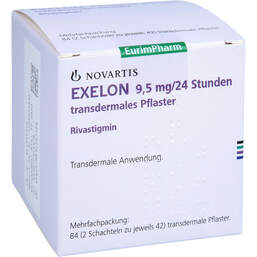 Abbildung: Exelon 9,5 mg / 24 Stunden transdermale Pflaster 84 St, Pflaster transdermal PZN 10709544