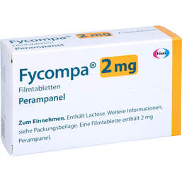 Abbildung: Fycompa 2 mg Filmtabletten 7 St, Filmtabletten PZN 10709550