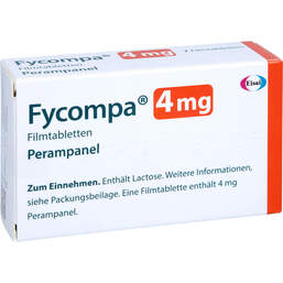 Abbildung: Fycompa 4 mg Filmtabletten 7 St, Filmtabletten PZN 10709596