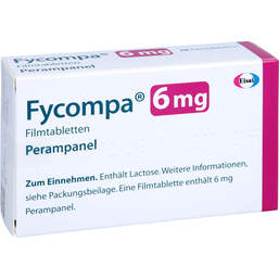 Abbildung: Fycompa 6 mg Filmtabletten 28 St, Filmtabletten PZN 10709656