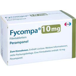 Abbildung: Fycompa 10 mg Filmtabletten 98 St, Filmtabletten PZN 10709716