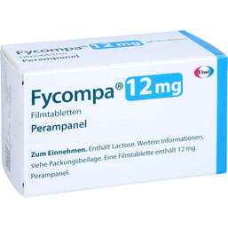 Abbildung: Fycompa 12 mg Filmtabletten 98 St, Filmtabletten PZN 10709739