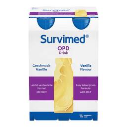 Abbildung: Survimed Opd Drink Vanille Trinkflasche 4X200 ml, Flüssigkeit PZN 10709745