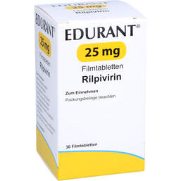 Abbildung: Edurant 25 mg Filmtabletten 30 St, Filmtabletten PZN 10712569